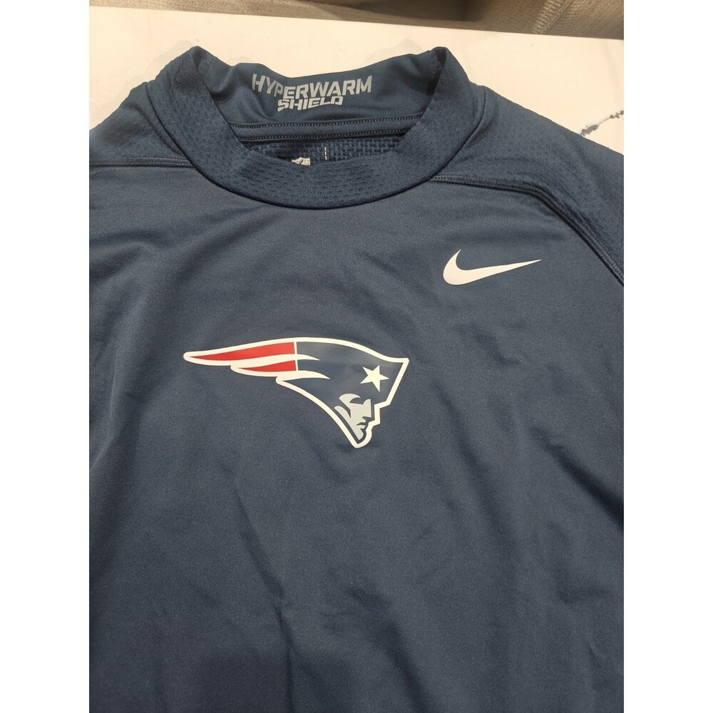 New England Patriot Shirt Men XL Blue Nike Hyperwarm Shield Dri Fit Training NFL